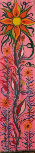 small pink 8 flower - oil painting by yous